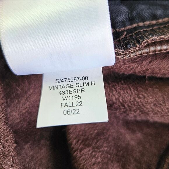 NWT Gap High Rise Vegan Leather Vintage Straight Pant Trouser Espresso Brown 16 - Picture 10 of 14